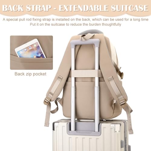 Image of TS WITH TECHSUN College Laptop Backpack for Women & Teens with Zipper Pouch | School Bag for Girls 13-14 Years | 18 Inch Book Backpack - Cute Accessory | Travel School Bag - Camping, Tuition, Coaching