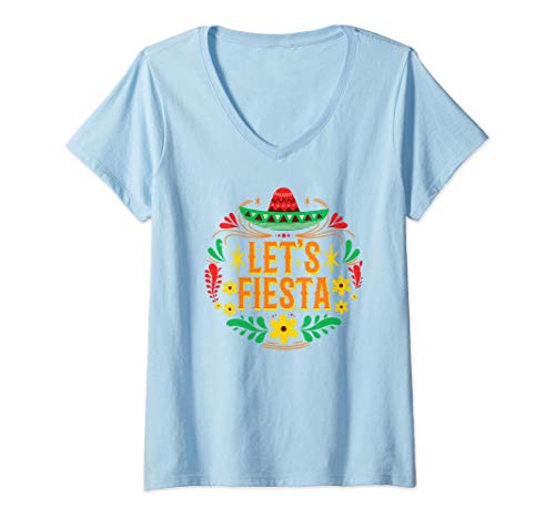 Mujer Cinco De Mayo Lets Fiesta Fun Boys Kids Women Men Mexican Camiseta Cuello V