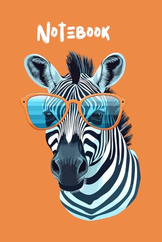 Notebook: Colourful Zebra Themed Blank Lined Booklet