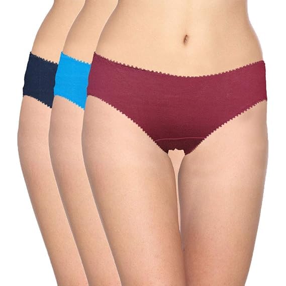 daisy dee Women’s Cotton Hipster Panties Mid Waist, Medium Coverage, Soft Breathable Fabric, Plain Design, Everyday Comfort (Assorted Colour) Pack of 3 - Ivy Plain-picture-24