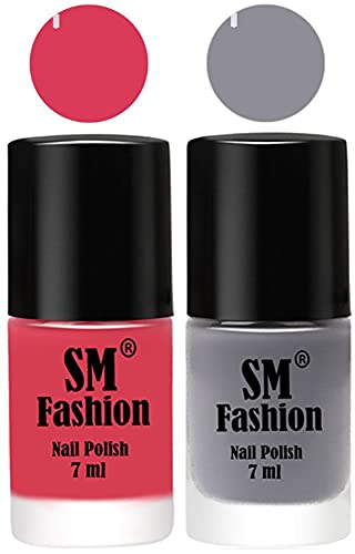 Image of Long Lasting Nail Polish | Nail Paint Combo 7 ml Each) - Set of 2 Rose-Gray
