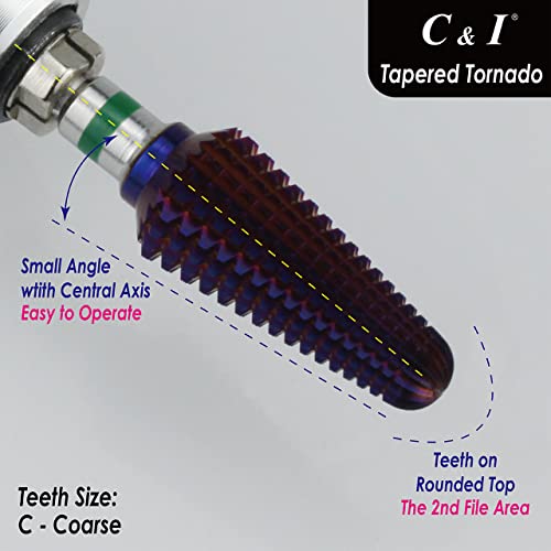 Broca para taladro de uñas morada cónica de marca C & I para torno 2