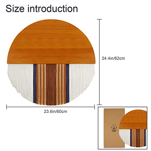 Etskom Round Macrame Wall Hanging, Large Macrame Tapestry Wall Art, Colorful Cotton Yarn Woven Tapestry, Boho Room Decor For Bedroom Living Room 23.6In(Black Brown) #TOP5