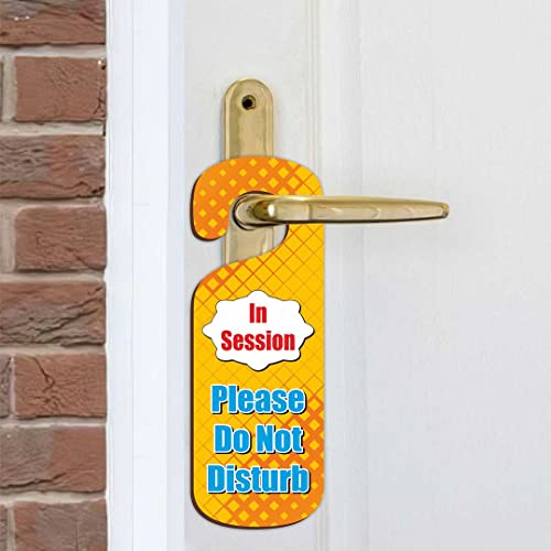 Image of CVANU Please Do Not Disturb (in Session) Wooden Door Sign Hanger Size(24cm x 8.5cm) cv79