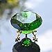 SWTHONY 80mm(3.15 inch) Green Crystal Diamond Paperweight, Diamond Backgrand for Nail Pictures, Hedgehog Chaos Emerald, Big Fake Diamond with Gold Metal Base (Green, 80mm)