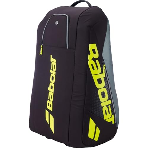 Babolat Pure Aero RH x6 Tennis Bag (Metallic Grey/Black/Fluo Yellow) - Image 3