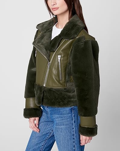 [BLANKNYC] Womens Vegan Leather Bonded Moto Jacket2