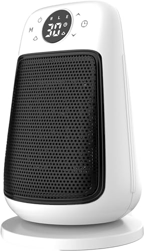 Calentador Eléctrico para Hogar, Calentador eléctrico portátil de calentamiento rápido de 1500 W, mini calentador eléctrico con oscilación de 90°, 3 configuraciones de calor, termostato, calentador fo
