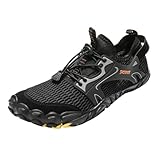 CHAUSSURES UNISEXES LARGES PIEDS NUS - La large zone des orteils, combinée à la flexibilité des chaussures pieds nus, permet aux orteils de bouger et de s'écarter librement, favorisant ainsi la force et la flexibilité du pied. Dotées d'un protège-orteils ergonomique moulé et amortissant les chocs, elles sont séparées.