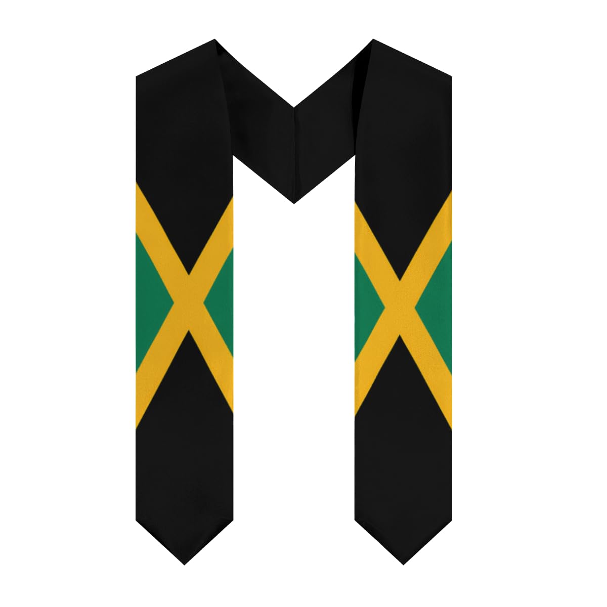 AOOEDM Jamaica Jamaican Flag Graduation Stole Sash Scarf Gifts for Study Aboard International Graduation's Day Stoles Shawl
