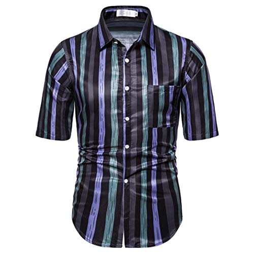 Z&Y Glaa Herren Elegantes Hemd Kragen Langarm Weiß Schwarz Baumwolle Lässig Business Ärmel Vertikal Gestreifte Hemden Polo Shirts Pik Kragen T Shirt Sommer T-Shirt Kurzarm Premium Cover