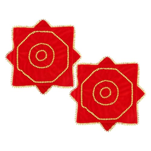 Bufandas para que los niños jueguen,Bufandas de juego | 2 bufandas de baile de terciopelo rojo - Toalla Yangko vintage, decoración de utilería de rendimiento, decoración de arte floral para la fiesta