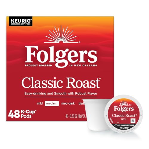 Image of Folgers Classic Roast, Medium Roast Coffee, Keurig K-Cup Pods, 48 Count Box