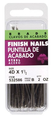 Hillman Finishing Nails 6 D Polished Steel Card 60 / Card