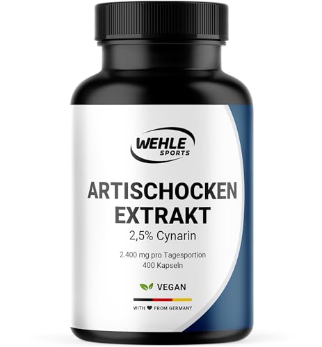 Artischockenextrakt Hochdosiert - 400 Kapseln - 2.400 mg pro Tagesdosis davon 60mg Cynarin - Artischocken Extrakt hochdosiert Artischocke - Vegan und produziert in Deutschland