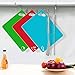 Extra Thick Flexible Plastic Kitchen Cutting Board Mats Set, Set of 6 Colored Chopping Board With Food Icons & Easy-Grip Handles By Olivivi