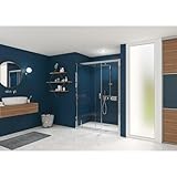 douche kinedo leroy merlin  Porte de douche coulissante SMART Express dimensions 140x190 profilé chromé verre transparent