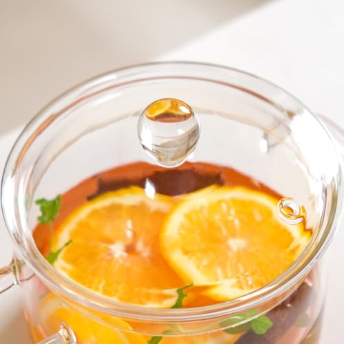 Image of Nestasia Borosilicate Glass Cooking Pot on Gas Stove (1650 ml) - Transparent Handi with Air Vent Glass Lid | Microwave & Dishwasher Safe Durable Vessel for Kitchen