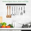 Housolution المطبخ السكك الحديدية مع 15 خطاف، 16 بوصة الحائط شنقا أواني رف شماعات المطبخ للمطبخ، 1 حزمة، أسود