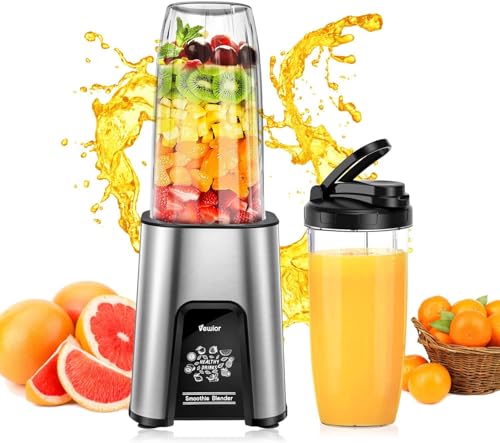 Image of VEWIOR Smoothie Blender, 900W Personal Blender for Shakes and Smoothies, Blenders for Kitchen, Smoothie Juice Mixer with 2 * 22Oz BPA-Free To-Go Cups