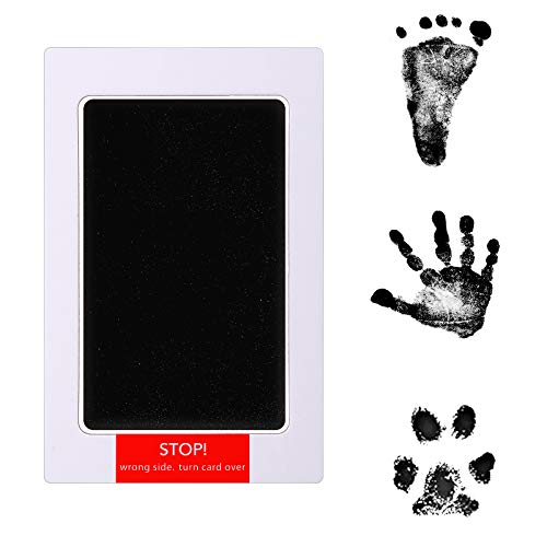 Outus 18 Stück Tintenlose Baby Stempelkissen Set Handabdruck und Fußabdruck Kits Sichere Stempelkissen mit 12 Abdruckkarten Saubere Hund Pfotenabdruck Stempel Set für Familie Baby Shower (S)