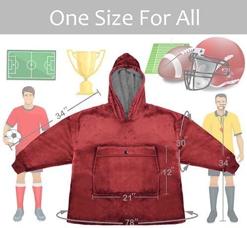 Tirrinia Oversized Hoodie Blanket Sweatshirt Comfortable Sherpa Giant Reversible Wearable Blankets for Adults Men Women Teenagers Wife Girlfriend Gift - Image 6