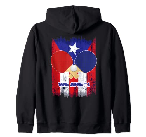 Design avec drapeau de Porto Rico Ping Pong We are #1 Sweat à Capuche