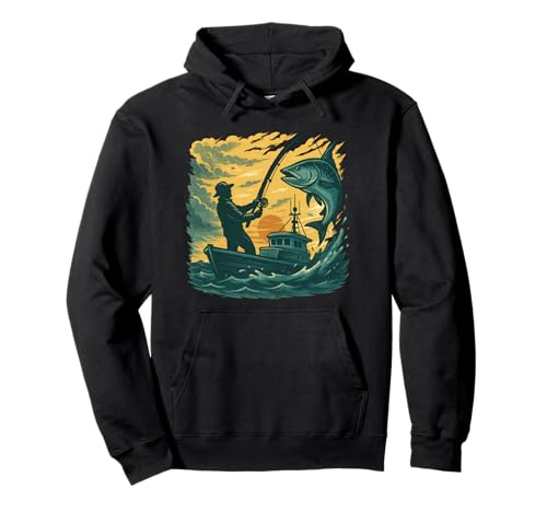 Klassische Offshore-Angel-Vintage-Szene Pullover Hoodie