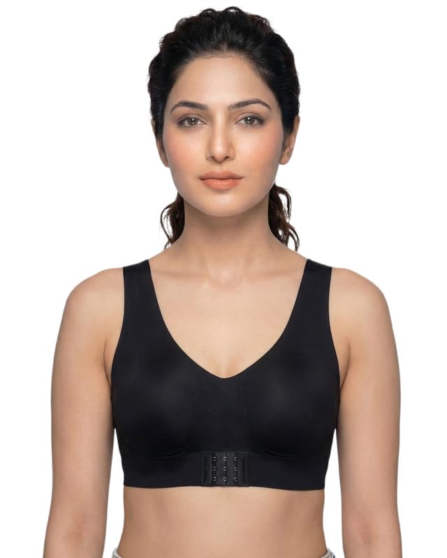 Bonded Polyamide Padded Bonded Gym Bra | Crisscross Back Support | Front and Back Hook | Full Coverage | Wire-Free | Pack of 1|-image-36