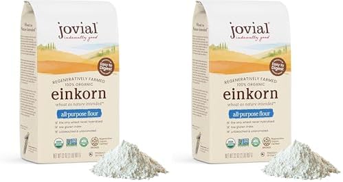 Jovial Einkorn 100% Organic Einkorn All Purpose Flour - Baking Flour, High Protein, Non-GMO, USDA Certified Organic, Product of Italy - 32 Oz, 2 Pack