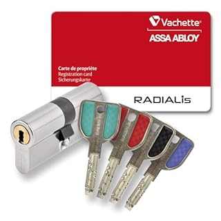 Vachette Radialis – Cylindre de Serrure Débrayable 32,5x42,5 mm pour Porte Extérieure/Entrée | Très Haute Sécurité, 4 Clés Incopiables, Carte de Propriété, Inox