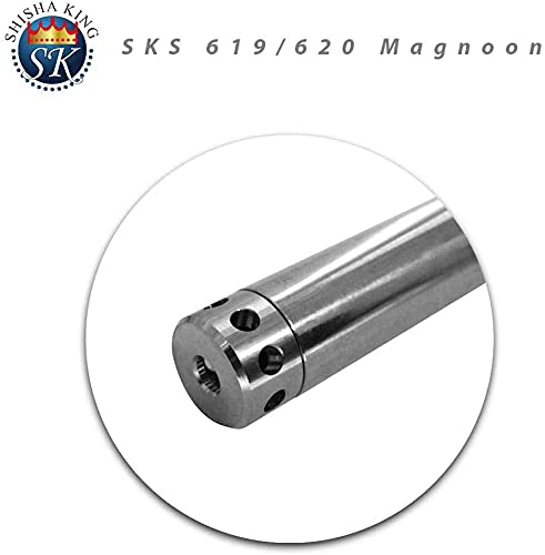 Shisha King® SKS Magnoon Shisha Set Hookah 56 cm Alu + Zubehör | EIN Anschluss Wasserpfeife Schlauch Mundstück Kopf Sieb… – Bild 5