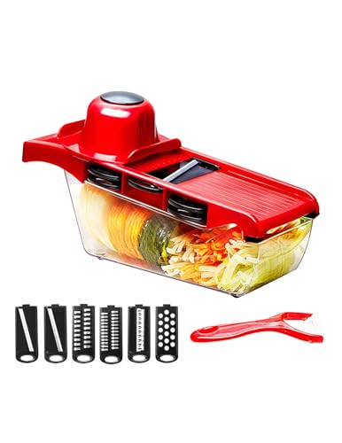 ZLXHDL coupe legumes multifonctions, Coupe-légumes, trancheuse de légumes 6 en 1, hachoir multifonctionnel de cuisine, coupe-dicer pour pommes de terre et légumes avec éplucheur