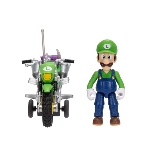 The Super Mario Galaxy Movie Luigi with Motorcycle 2.5" / 6.35cm Action Figure, Officially Licensed by Jakks Pacific - Image 2