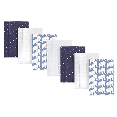 Hudson Baby Unisex Baby Cotton Flannel Burp Cloths, Boy Elephant, One Size