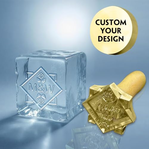 HDSD Custom Ice Cube Stamp - Personalized Ice Branding Stamp with Wood Handle, Design Unique Patterns for Parties, Events & Daily Drinks