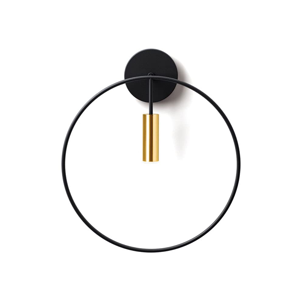 SXWNBIFH wall lamp Modern Wall Sconce Lamp Black Round Wall Mount Light, Industrial Metal Wall Lamps Minimalist Headboard Lighting Fixtures for Bedroom Living Room Hallway, GU10 Sconces