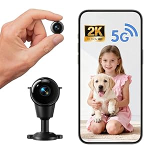 JOYTOUR Mini Kamera, 5G WLAN Überwachungskamera mit Kostenlosem Cloud-Speicher, 2K HD Kamera Überwachung Innen, Mini Kamera Live Übertragung Handy, Bewegungserkennung & Nachtsicht