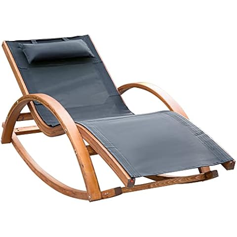 Outsunny Chaise Longue Bascule Noir Cover