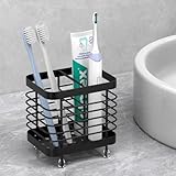 歯ブラシスタンド 歯ブラシ立て Luxspire 歯ブラシホルダー ラック ステンレス製 置き型 電動歯ブラシ収納 歯ブラシ置き 歯磨き入れ 多機能 水切りタイプ 仕切り 速乾 防ダニ 錆びない メイクブラシ入れ カミソリ入れ 食器入れ 小物入れ 洗面所 浴室 キッチン 洗面台用 収納便利 Black