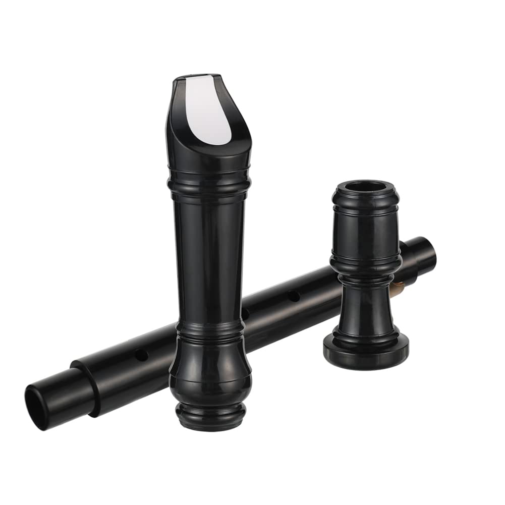 Fansjoy Flûte à Bec Soprano, 8 Trous Flûte à Bec Soprano pour Enfants Débutants, Instrument de Musique avec Kit de Nettoyage, Doigté Baroque, Noir