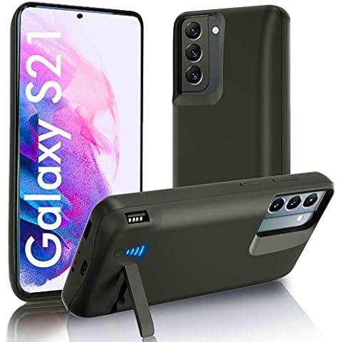 SlaBao Galaxy S21 Battery Case with Kickstand and Dual Device Charging Cover