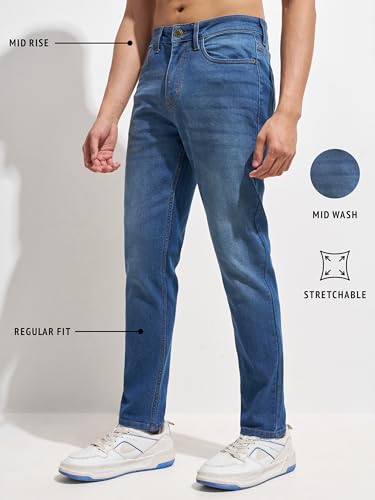 Image of Highlander Men's Straight Relaxed Fit Jeans | Stretchable | Everyday Comfort & Style| Jeans for Man|Premium Cotton Blend