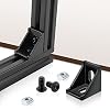 24 Set Black 3030 Series Aluminum Extrusion Profile Connector, Includes 1pc Wrench, 24pcs 2835 Corner Bracket, 48pcs M6 T-Slot Sliding Nuts and Hex Screw Bolt for 20S Aluminum Rail Accessories