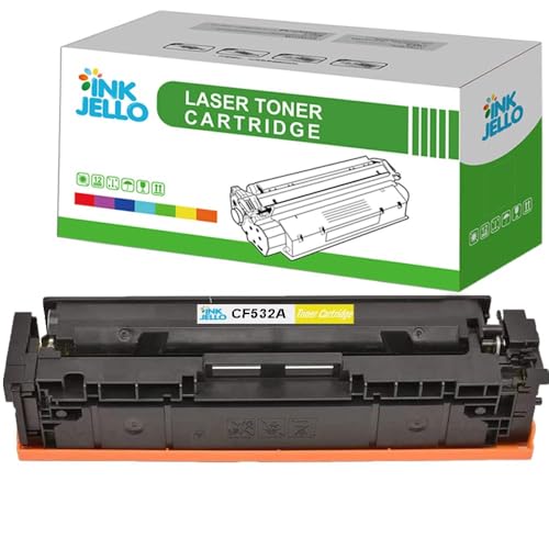 InkJello Toner Cartridge For Printer, Compatibile with HP Colour LaserJet Pro MFP M180 M180n M181 M181fw CF532A (Yellow)