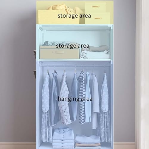 Stoff-Kleiderschrank, Segeltuch-Kleiderschrank, tragbarer Kleiderschrank, Kleideraufbewahrungsschrank, Kleideraufbewahrung, Organizer mit Kleiderstange, Stoffschrank für Kleidung, Taschen, Spielzeug