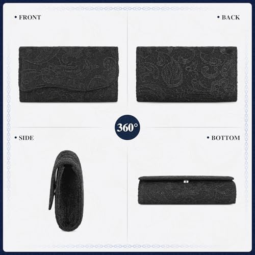 Image of UBORSE Evening Bag Lace Clutch Purse for Women Formal Elegant Envelope Wedding Party Cocktail Crossbody Shoulder Bag