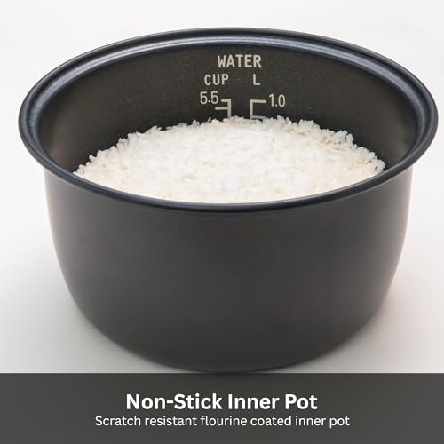 Tiger JAZ-A10U-LF 5.5 Cup Capacity White Rice Cooker with Non-Stick Inner Pot, Retractable Power Cord, and Keep Warm up to 12 hours (Flower) - Image 3
