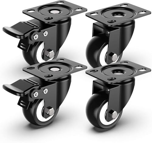 Elvyagod 2 Inch Swivel Caster Wheels, Heavy Duty Plate Caste...