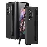 SHIEID Funda para Samsung Galaxy Z Fold 3 5G, PC Ultrathin Estuche para teléfono con Estuche S para lápices, Pantalla Plegable Carcasa para Samsung Z Fold 3 5G-Negro
